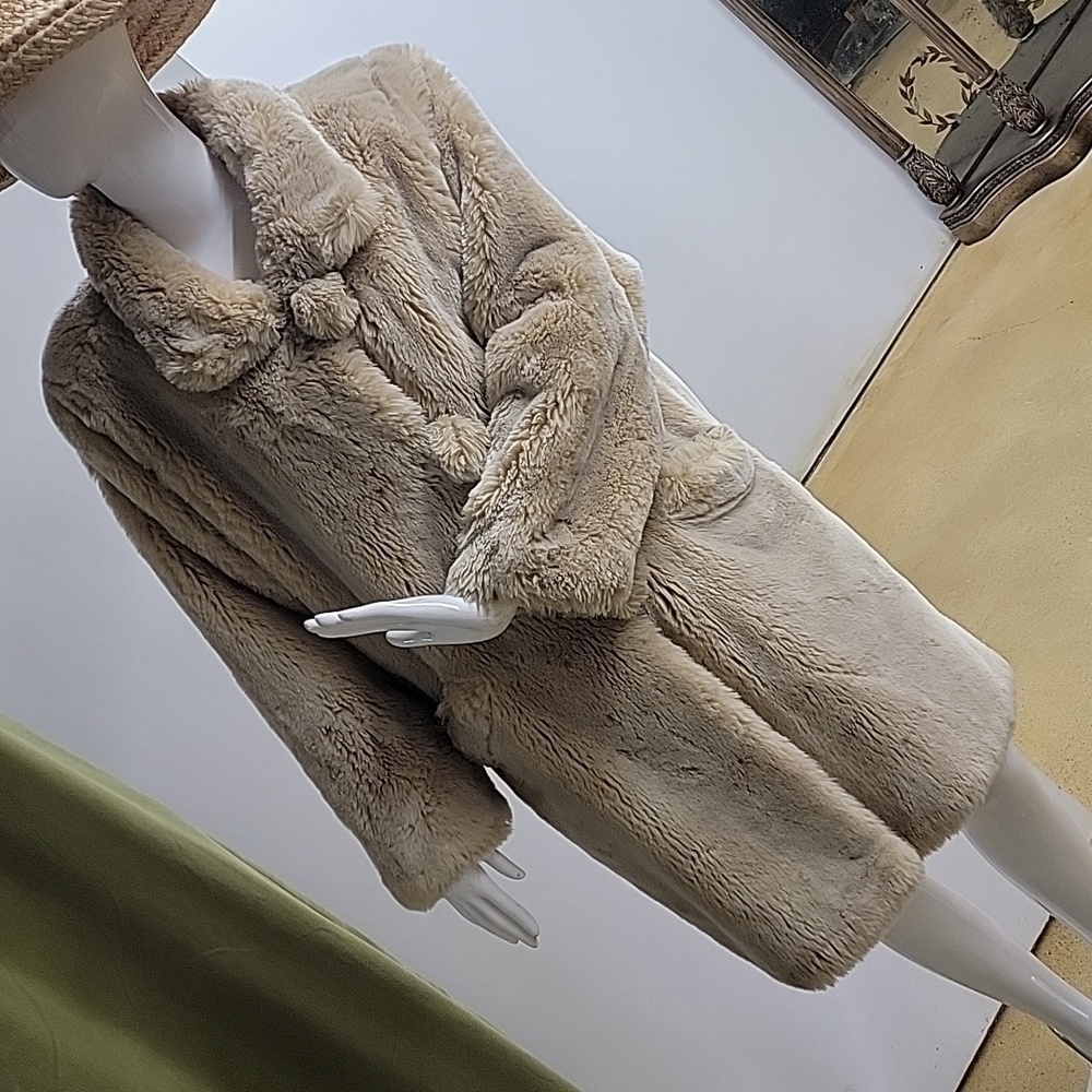 1970/80's Vintage Sterling Stall Made In Canada Faux Fur Long Coat Jacket